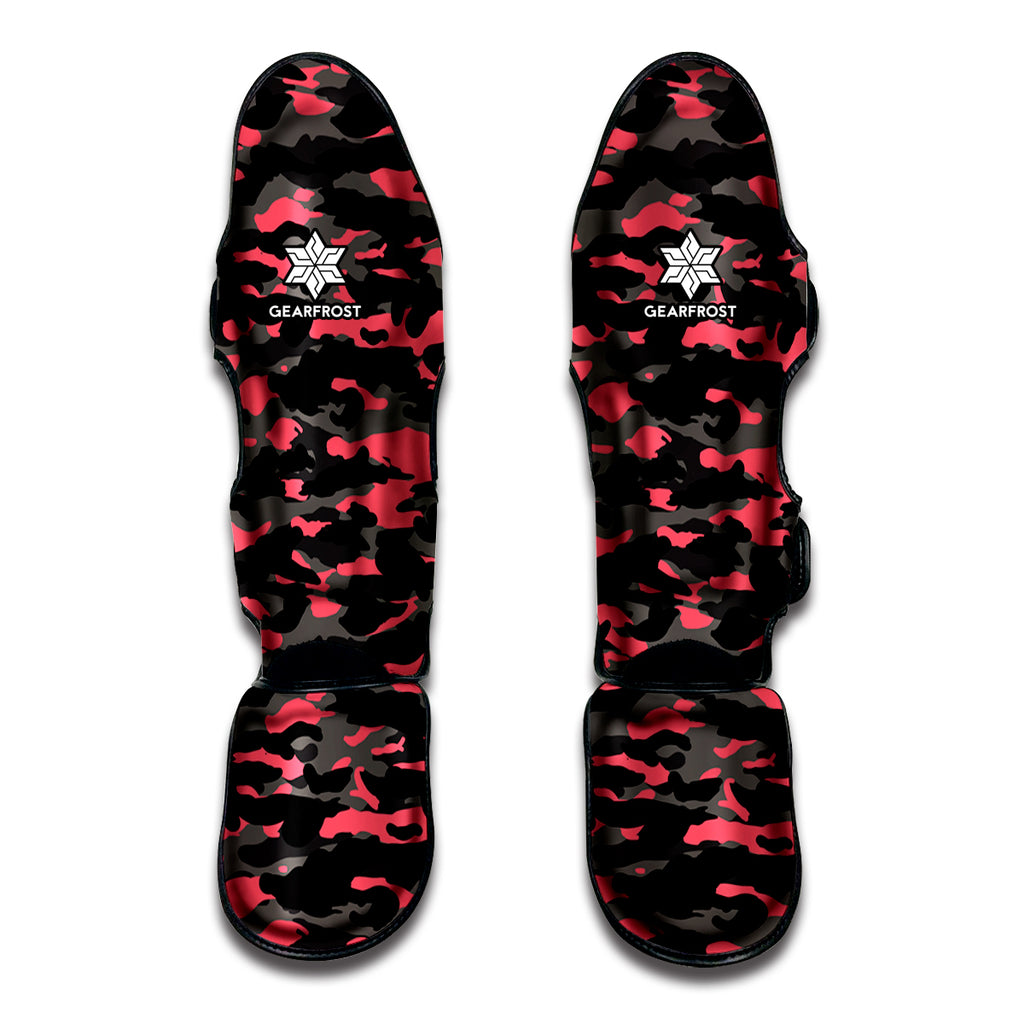 Black And Pink Camouflage Print Muay Thai Shin Guard