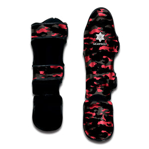 Black And Pink Camouflage Print Muay Thai Shin Guard