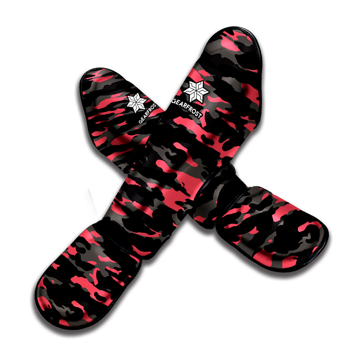 Black And Pink Camouflage Print Muay Thai Shin Guard