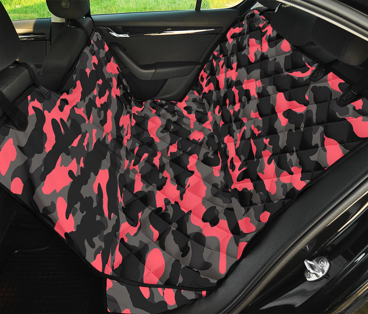 Black And Pink Camouflage Print Pet Car Back Seat Cover