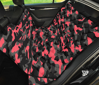 Black And Pink Camouflage Print Pet Car Back Seat Cover