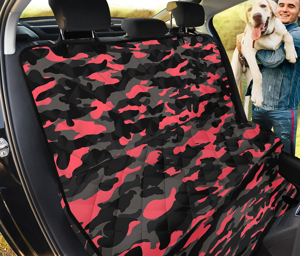 Black And Pink Camouflage Print Pet Car Back Seat Cover