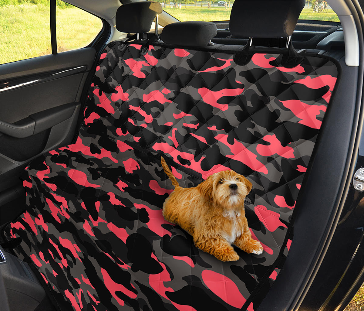Black And Pink Camouflage Print Pet Car Back Seat Cover