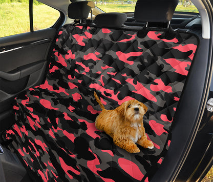 Black And Pink Camouflage Print Pet Car Back Seat Cover