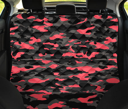 Black And Pink Camouflage Print Pet Car Back Seat Cover