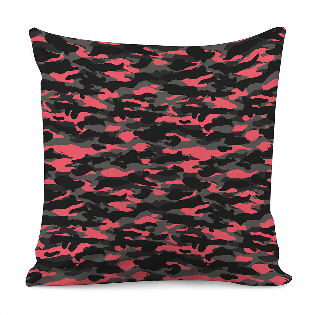 Black And Pink Camouflage Print Pillow Cover