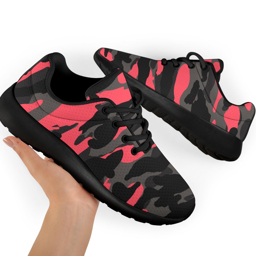 Black And Pink Camouflage Print Sport Shoes GearFrost