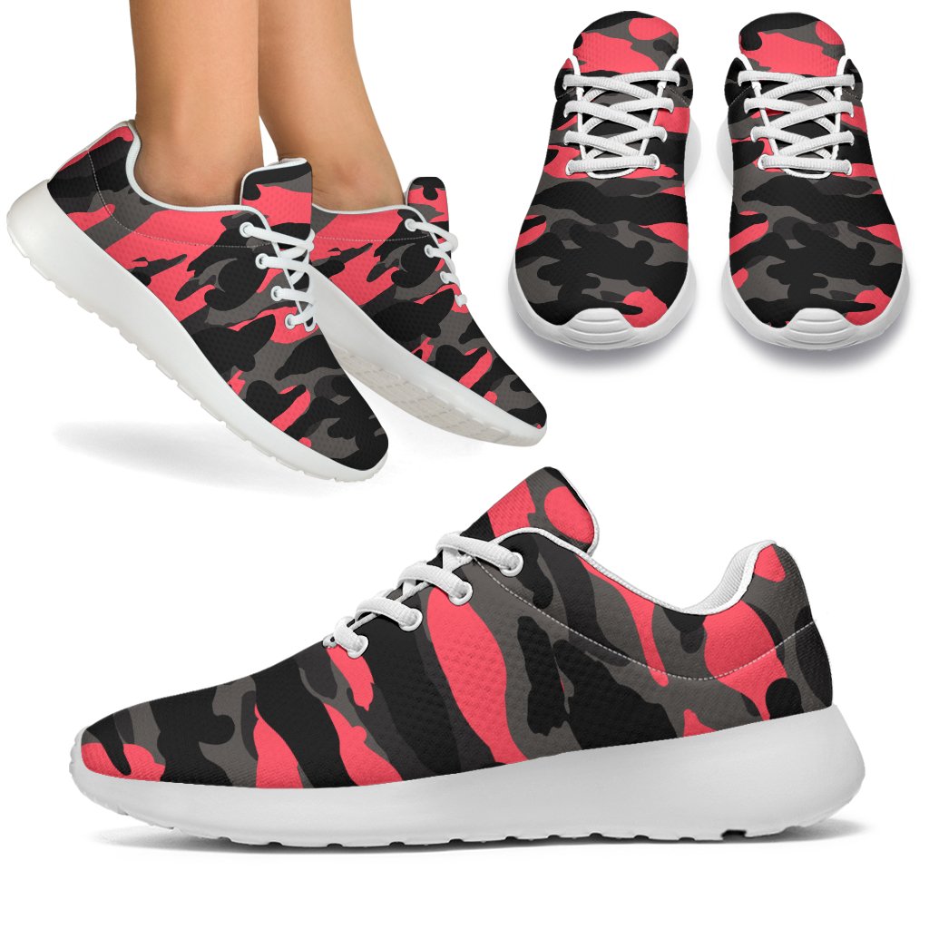 Black And Pink Camouflage Print Sport Shoes GearFrost