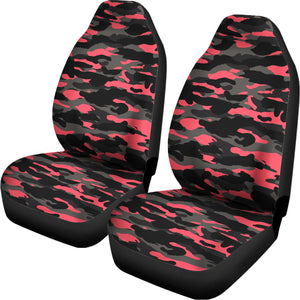 Black And Pink Camouflage Print Universal Fit Car Seat Covers