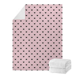 Black And Pink Cat Pattern Print Blanket