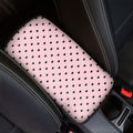 Black And Pink Cat Pattern Print Car Center Console Cover