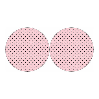 Black And Pink Cat Pattern Print Car Coasters