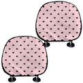 Black And Pink Cat Pattern Print Car Headrest Covers
