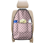 Black And Pink Cat Pattern Print Car Seat Organizers