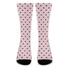 Black And Pink Cat Pattern Print Crew Socks