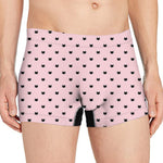 Black And Pink Cat Pattern Print Men's Boxer Briefs