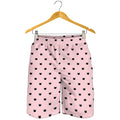 Black And Pink Cat Pattern Print Men's Shorts