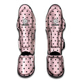 Black And Pink Cat Pattern Print Muay Thai Shin Guards