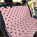 Black And Pink Cat Pattern Print Pet Car Back Seat Cover