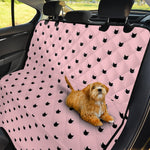 Black And Pink Cat Pattern Print Pet Car Back Seat Cover