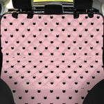 Black And Pink Cat Pattern Print Pet Car Back Seat Cover