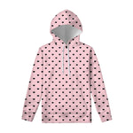 Black And Pink Cat Pattern Print Pullover Hoodie