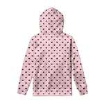 Black And Pink Cat Pattern Print Pullover Hoodie