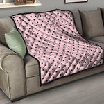 Black And Pink Cat Pattern Print Quilt