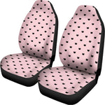 Black And Pink Cat Pattern Print Universal Fit Car Seat Covers