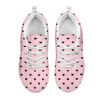 Black And Pink Cat Pattern Print White Sneakers