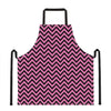 Black And Pink Chevron Pattern Print Apron