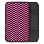 Black And Pink Chevron Pattern Print Car Center Console Cover