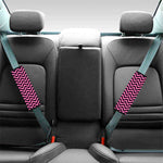 Black And Pink Chevron Pattern Print Car Seat Belt Covers