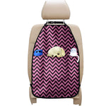 Black And Pink Chevron Pattern Print Car Seat Organizers