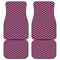 Black And Pink Chevron Pattern Print Front and Back Car Floor Mats