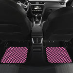 Black And Pink Chevron Pattern Print Front and Back Car Floor Mats
