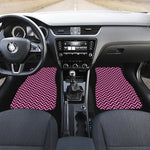 Black And Pink Chevron Pattern Print Front Car Floor Mats