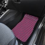 Black And Pink Chevron Pattern Print Front Car Floor Mats