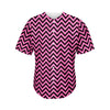 Black And Pink Chevron Pattern Print Men's Baseball Jersey