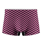 Black And Pink Chevron Pattern Print Men's Boxer Briefs
