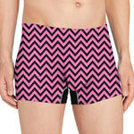 Black And Pink Chevron Pattern Print Men's Boxer Briefs