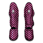 Black And Pink Chevron Pattern Print Muay Thai Shin Guard