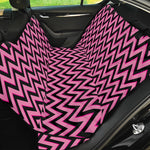 Black And Pink Chevron Pattern Print Pet Car Back Seat Cover