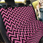 Black And Pink Chevron Pattern Print Pet Car Back Seat Cover