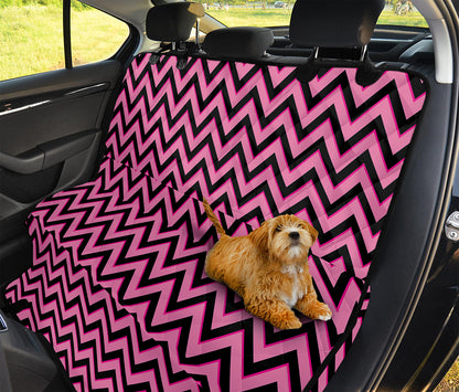 Black And Pink Chevron Pattern Print Pet Car Back Seat Cover