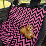 Black And Pink Chevron Pattern Print Pet Car Back Seat Cover