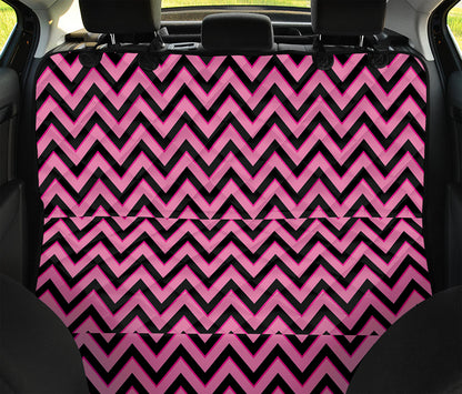 Black And Pink Chevron Pattern Print Pet Car Back Seat Cover