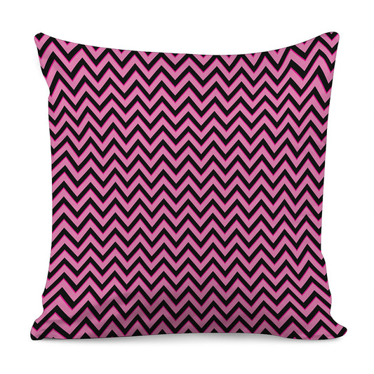 Black And Pink Chevron Pattern Print Pillow Cover