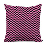 Black And Pink Chevron Pattern Print Pillow Cover