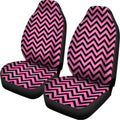 Black And Pink Chevron Pattern Print Universal Fit Car Seat Covers